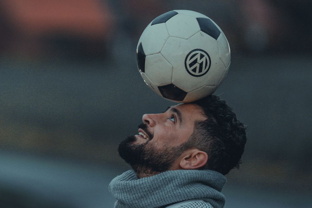 man with soccer ball