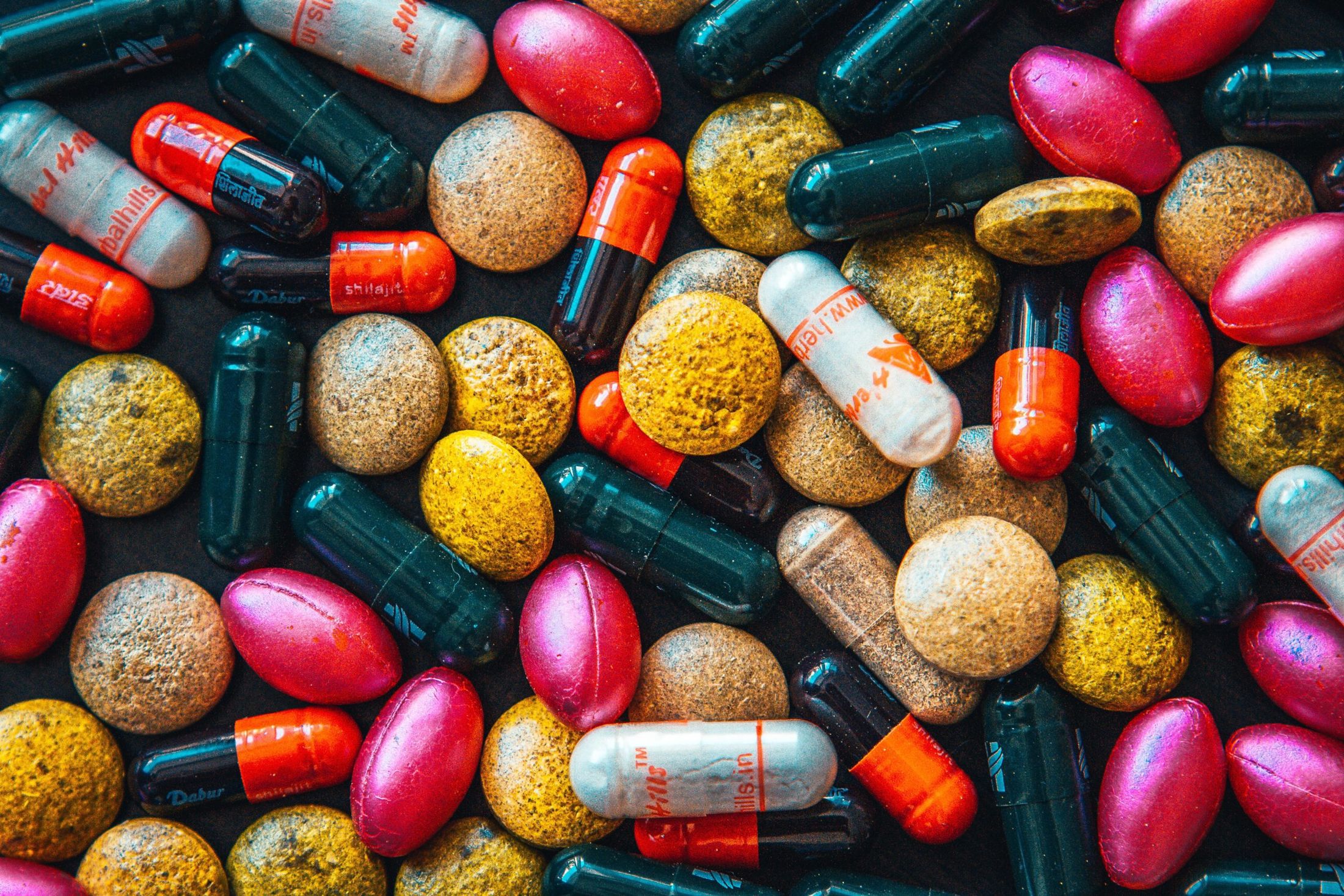 collection of colorful vitamins