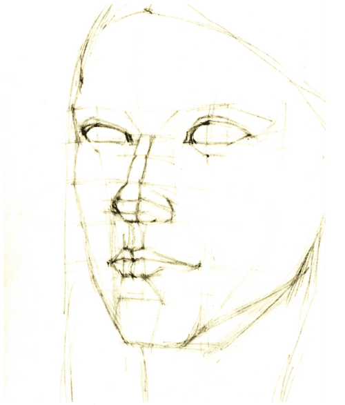 An example of Idealized facial proportions.